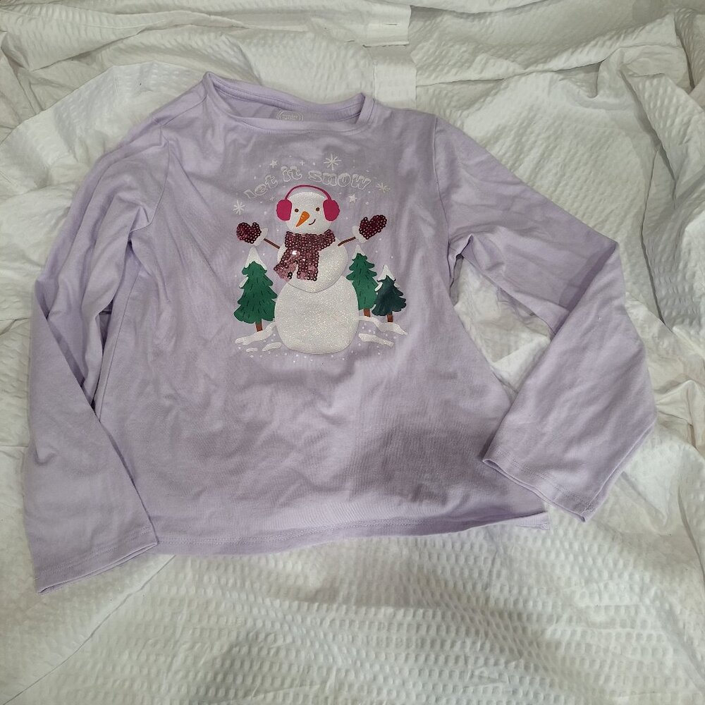 let it snow youth long sleeve shirt SMALL